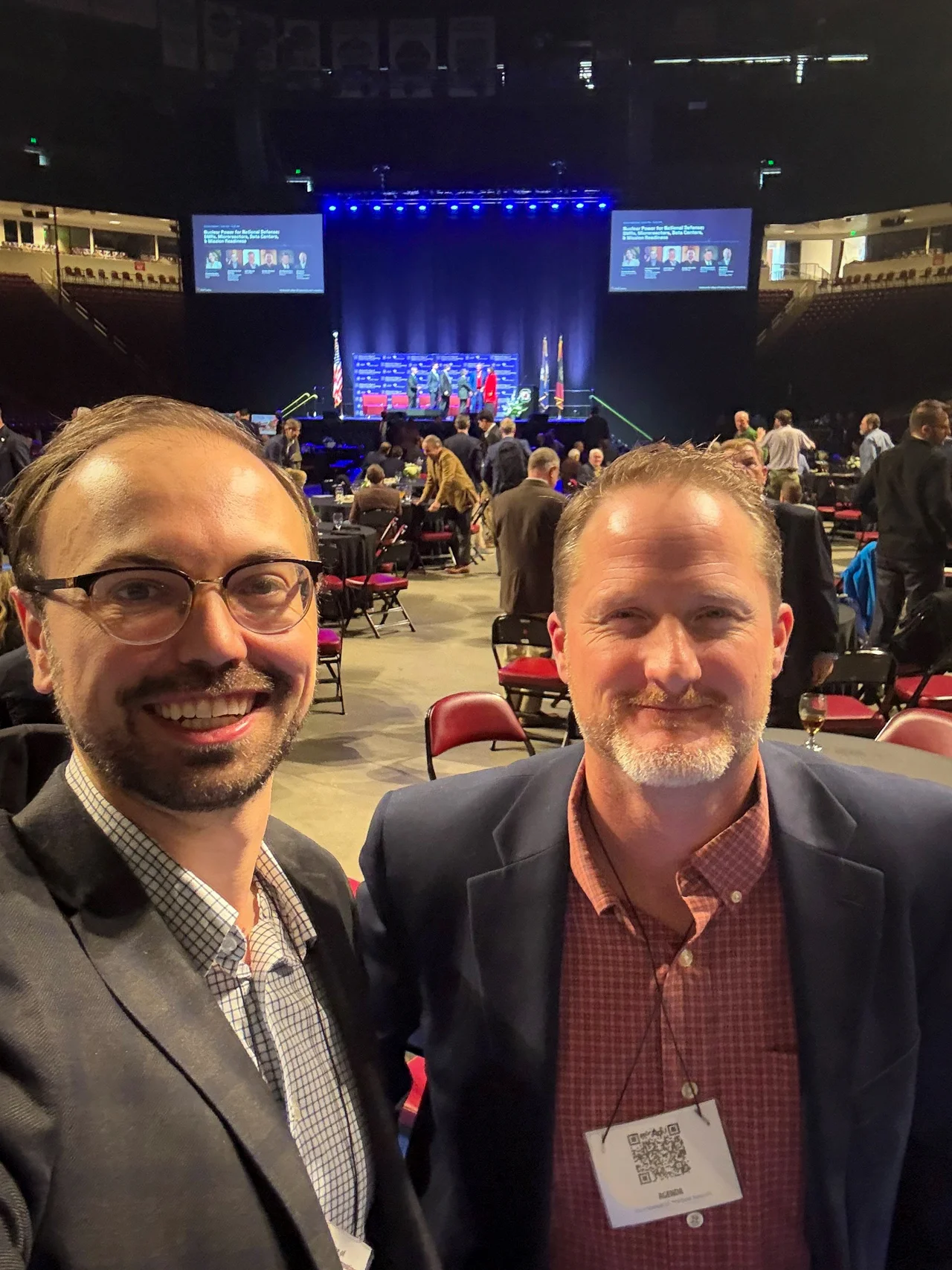 BaseMark co-founders Ben Huffer and Curt Hanna together at a conference.